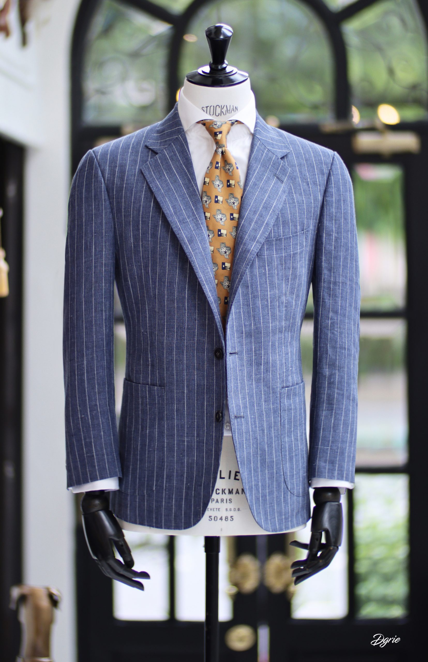 dgrie pinstripe linen jacket full canvas dgrie 1