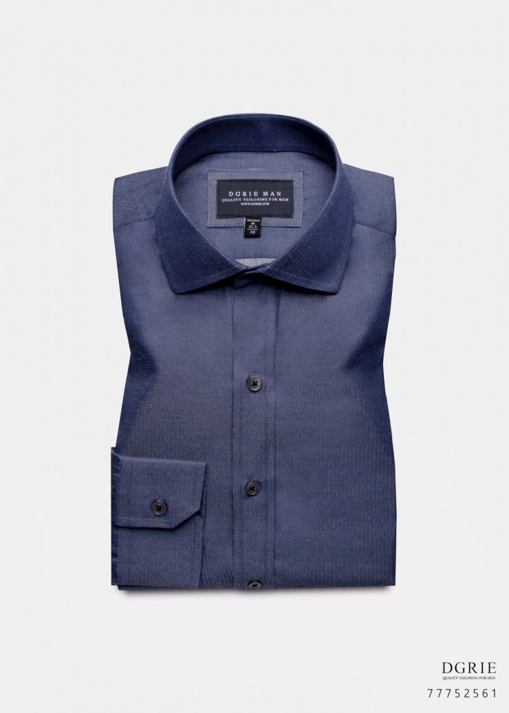 dgrie navy blue cotton linen herringbone shirt dgrie