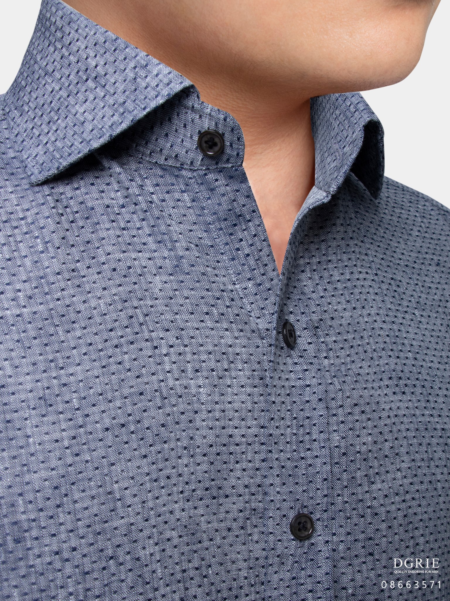 gray curve collar linen shirt dgrie 1