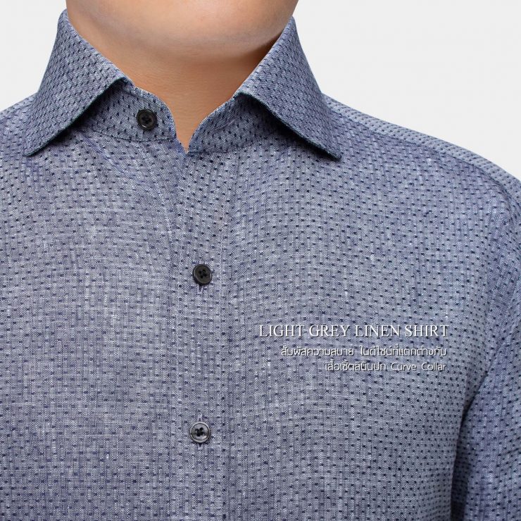 gray curve collar linen shirt dgrie 4