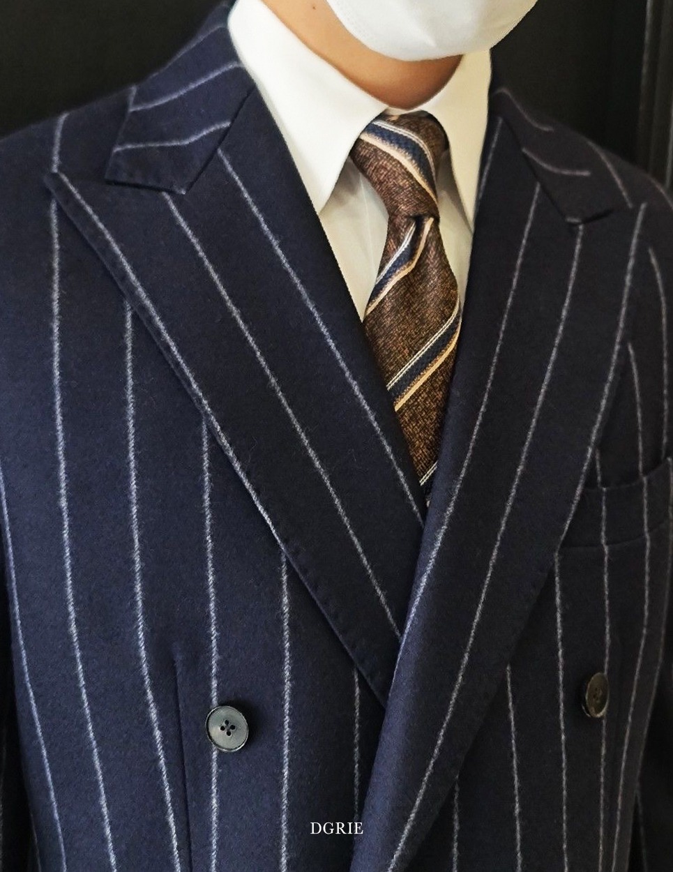 navy chalk stripe doublebreasted suit dgrie 1