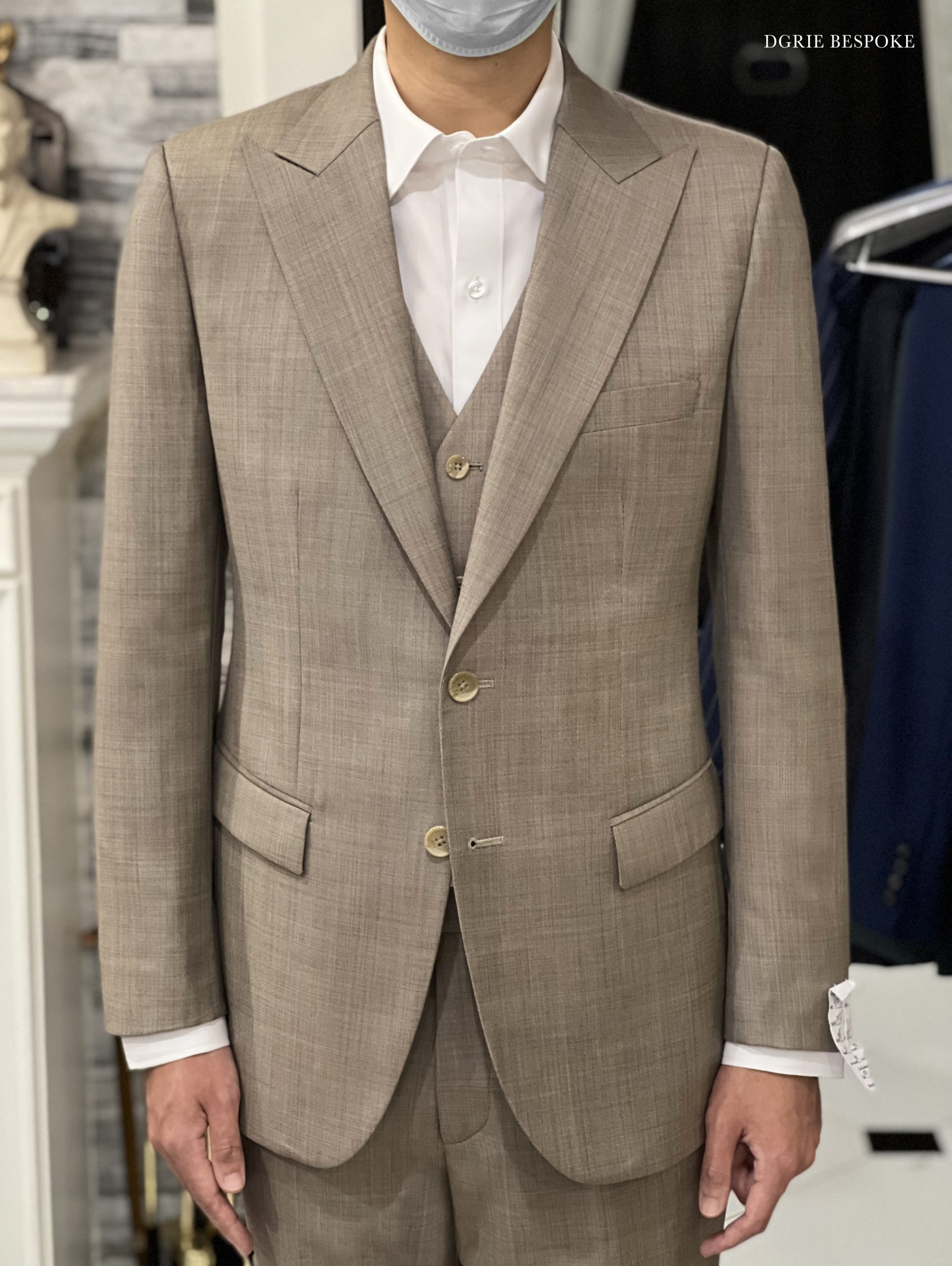 dgrie bespoke italy wool brown suit dgrie