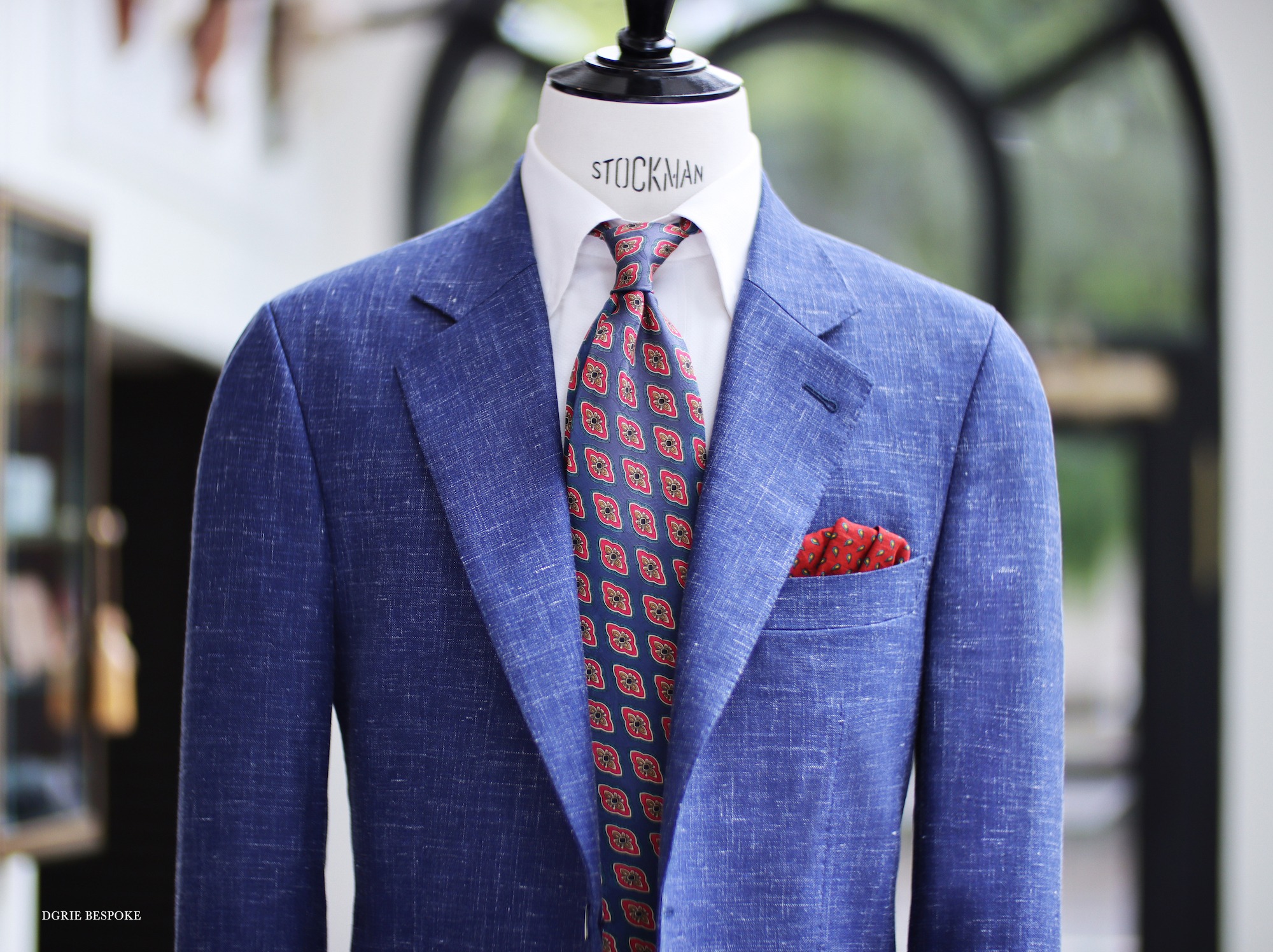 navy wool silk linen suit dgrie 1