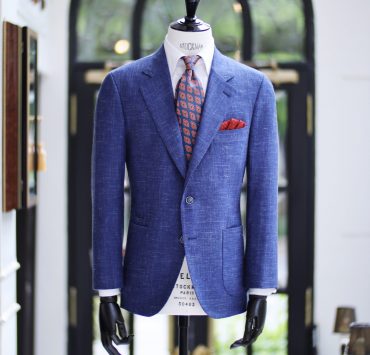 navy wool silk linen suit dgrie 2