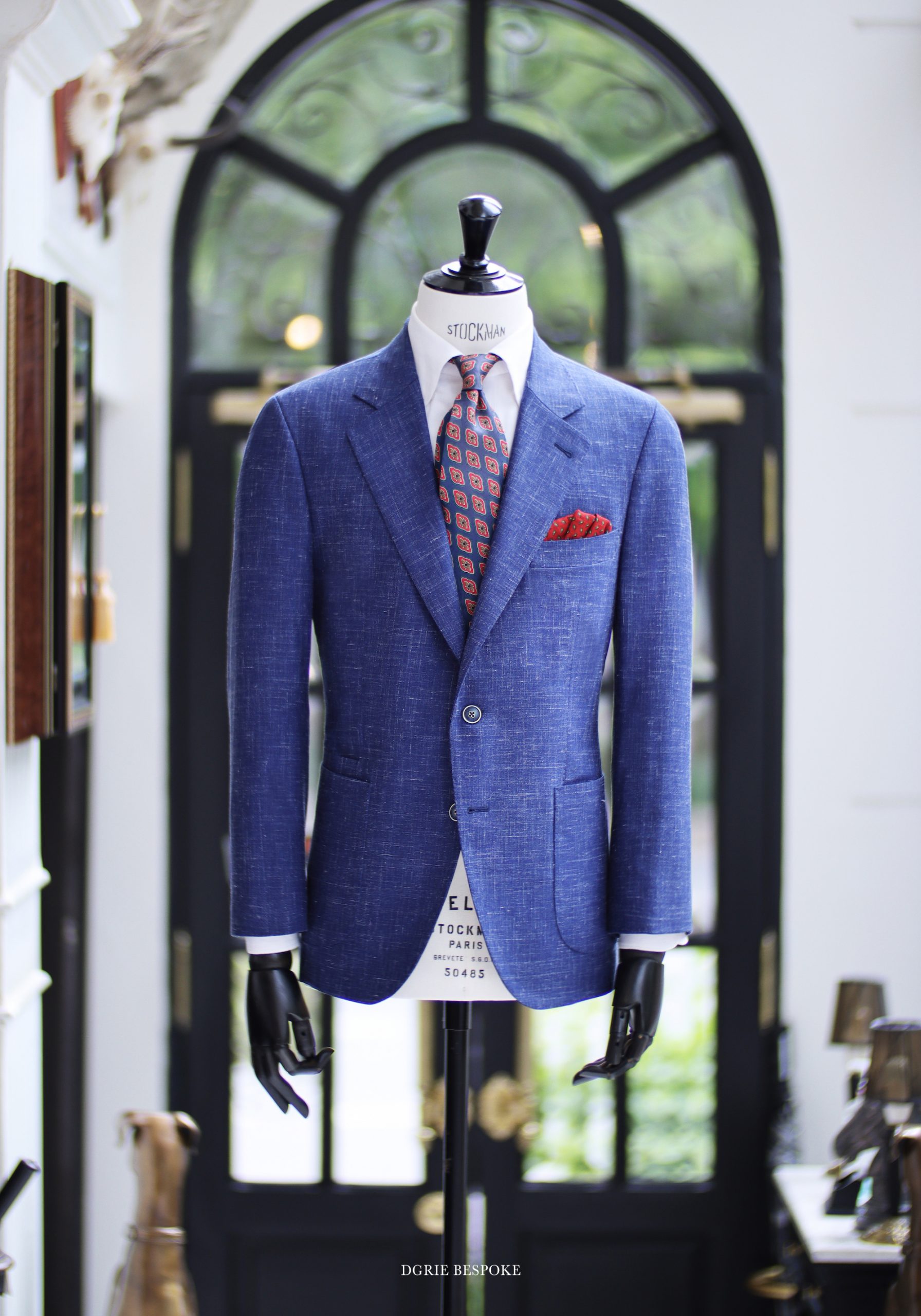 navy wool silk linen suit dgrie 2