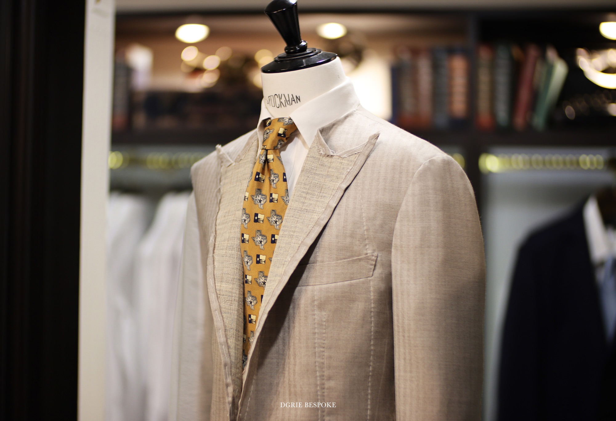 dgrie beige harringbone full canvas suit dgrie 3
