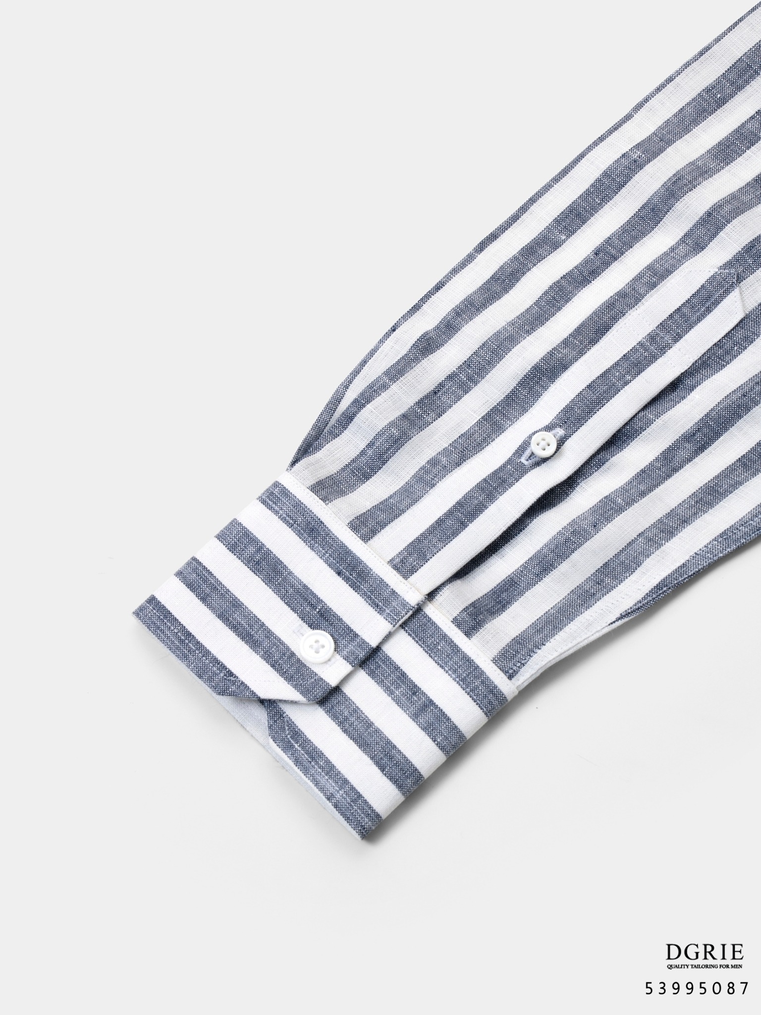 linen dark navy stripe shirt dgrie 1