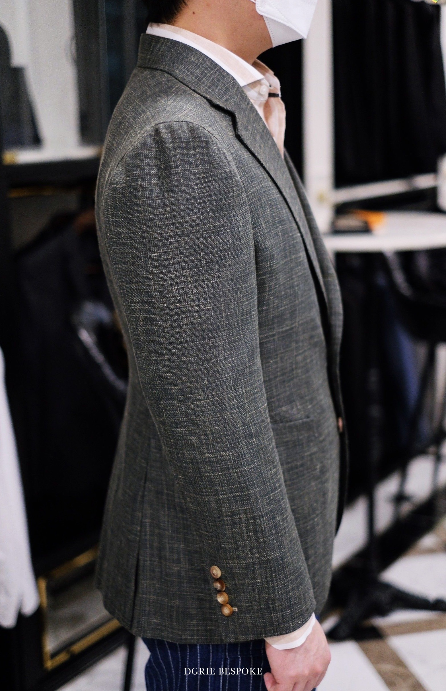 dgrie wool linen green jacket dgrie