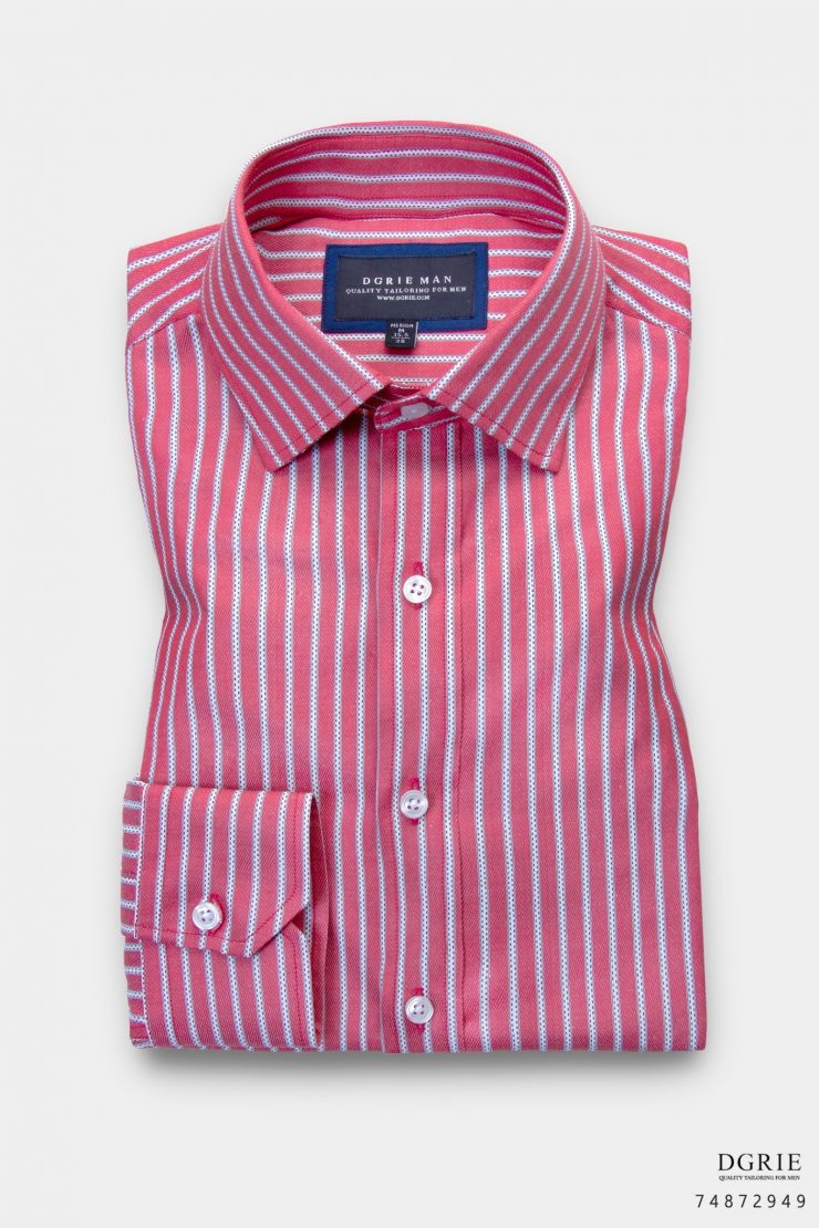 cotton stripe red 1cm shirt dgrie