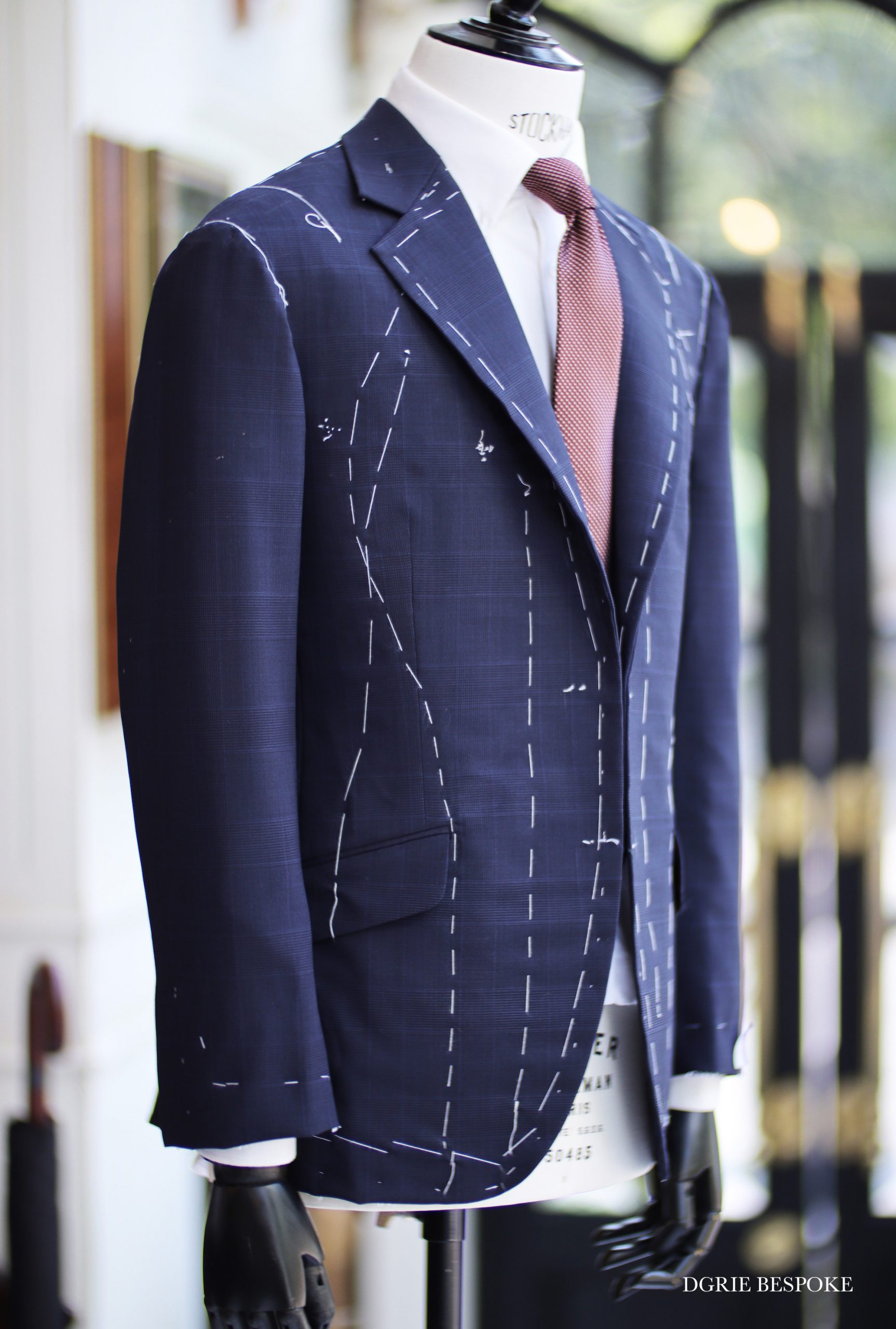 dgrie full canvas suit navy prince of wales dgrie 1