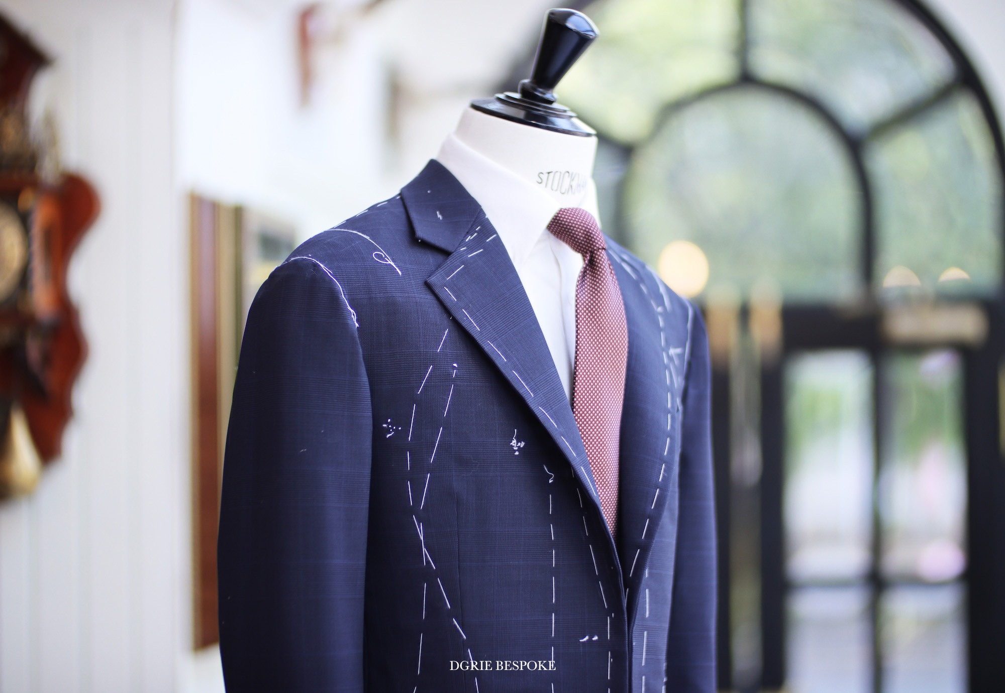 dgrie full canvas suit navy prince of wales dgrie 2