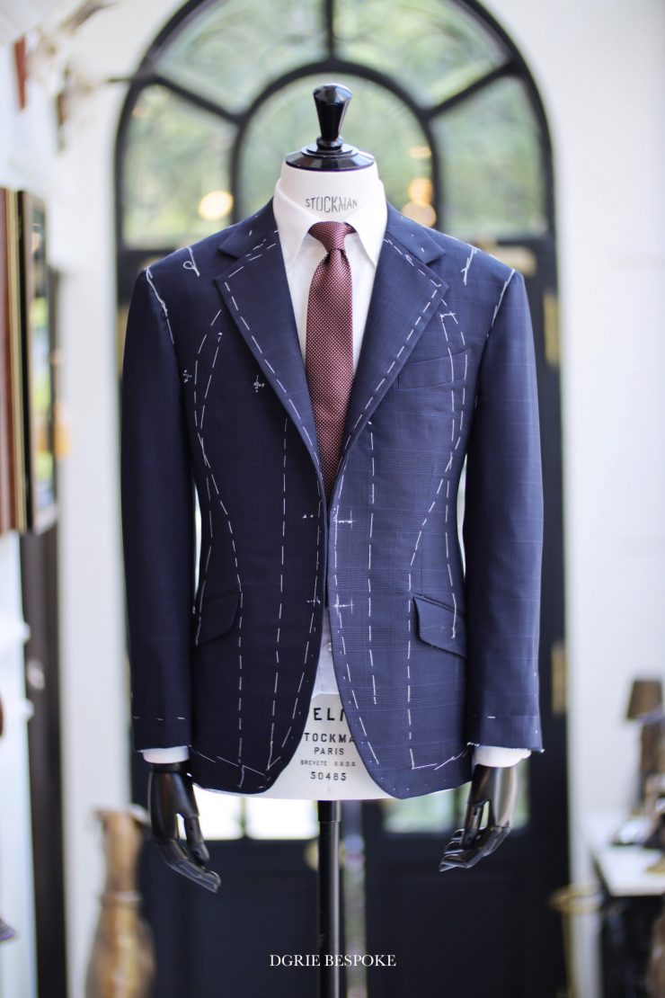 dgrie full canvas suit navy prince of wales dgrie
