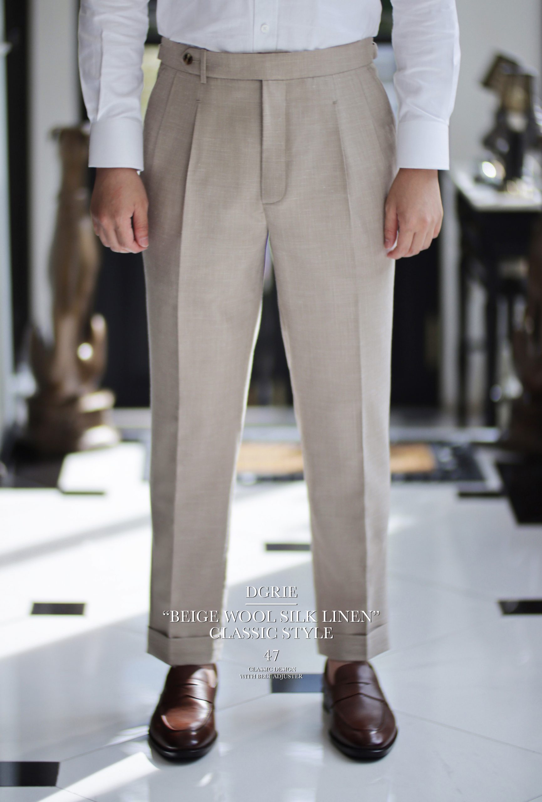 dgrie pants 47 classic beige d ring dgrie
