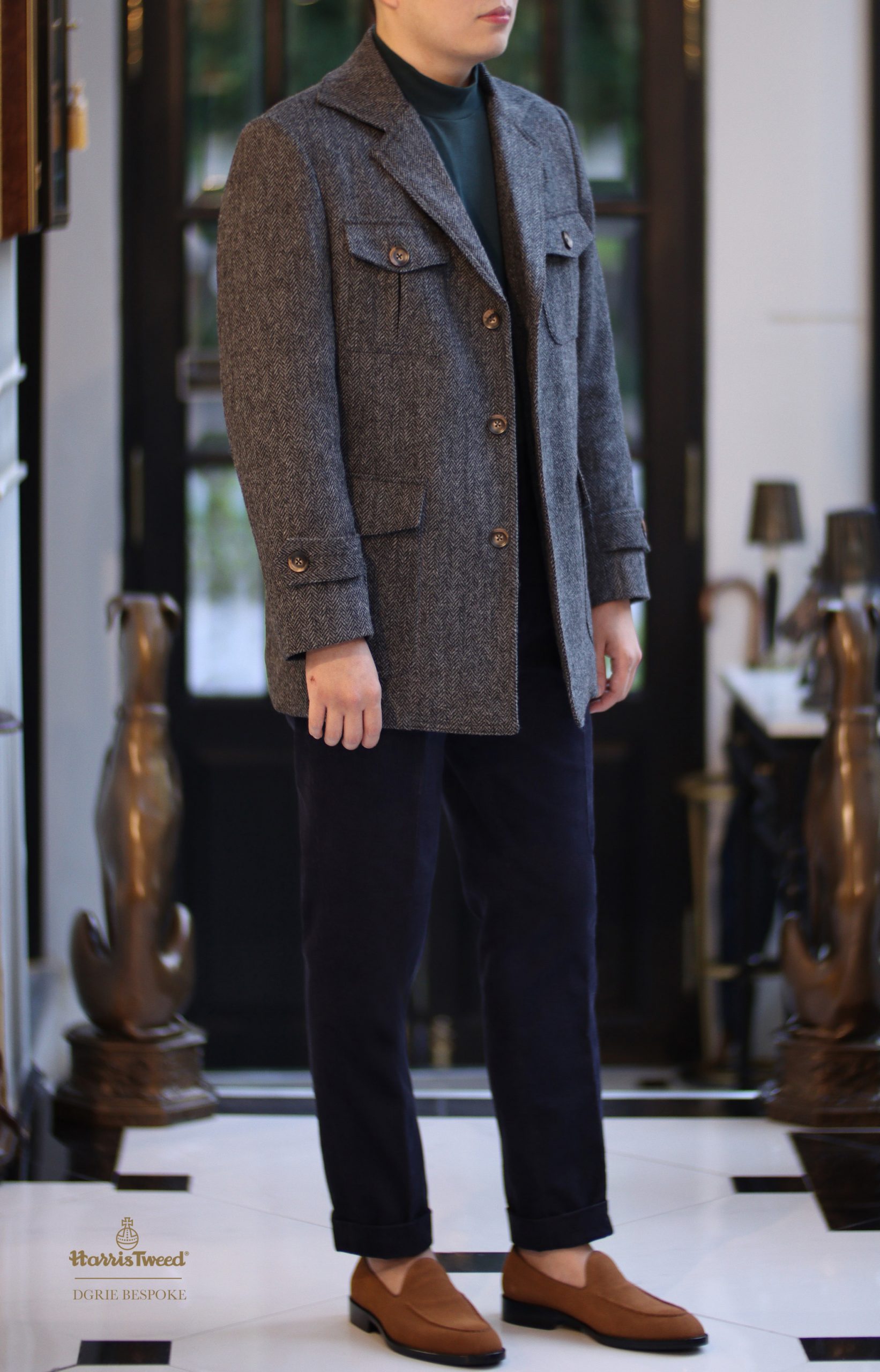 military harris tweed safari jacket dgrie 1