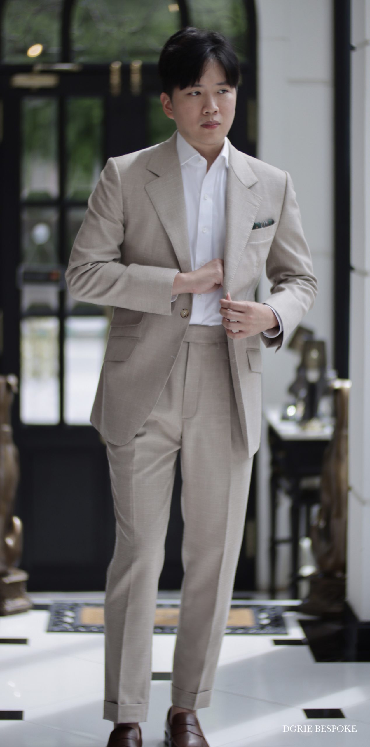 wool silk linen full canvas suit dgrie