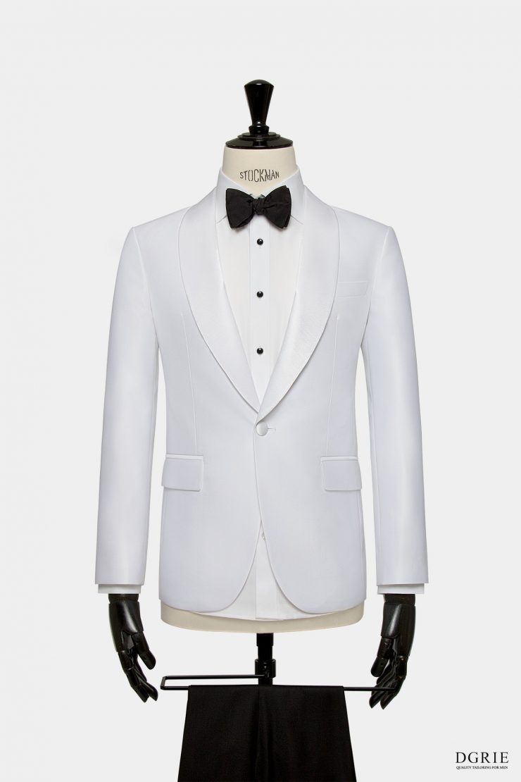 white tuxedo satin lapel jacket dgrie 4
