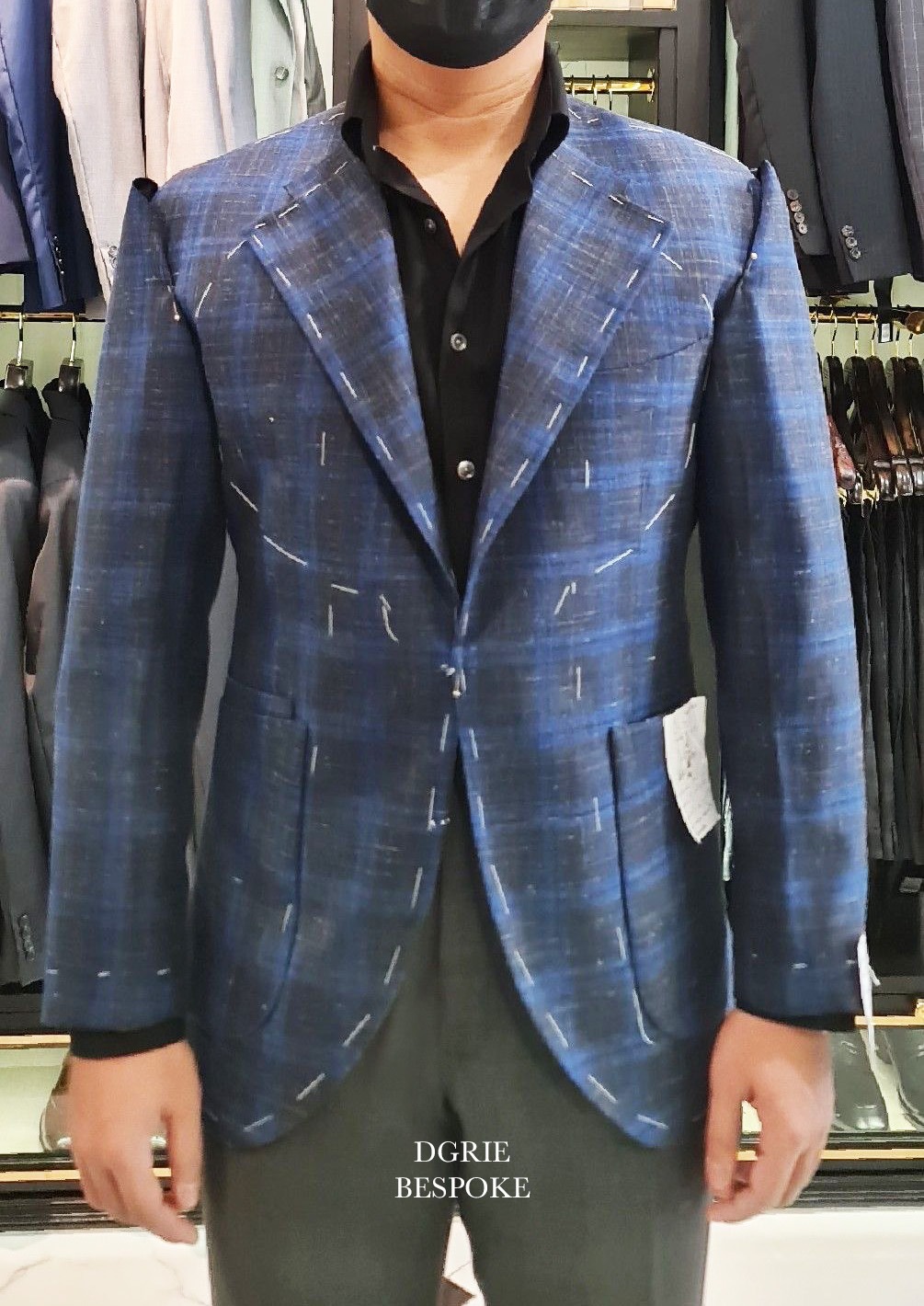 wool linen silk navy sport jacket dgrie