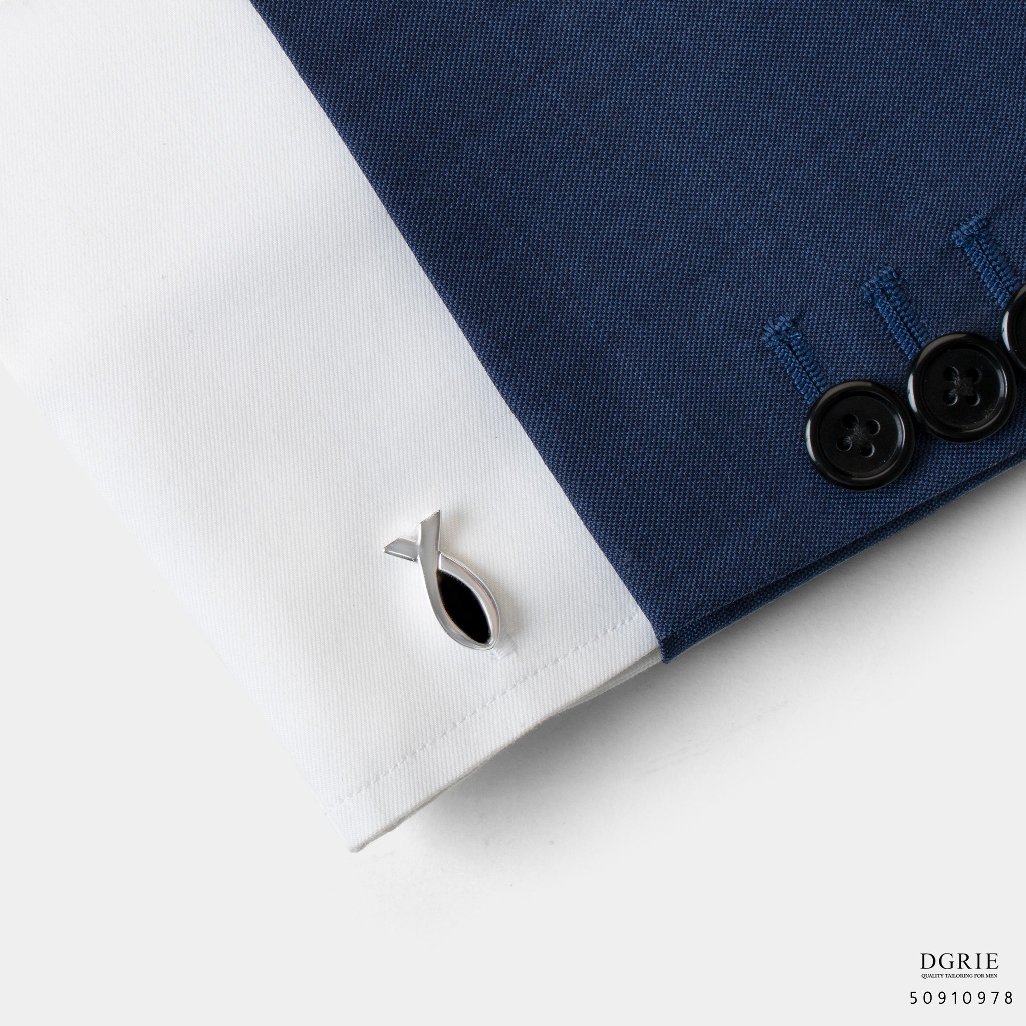 dgrie black fish silver cufflink dgrie 3