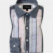 dgrie fc tone stripe black collar cuff shirt dgrie