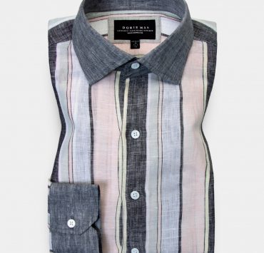 dgrie fc tone stripe black collar cuff shirt dgrie