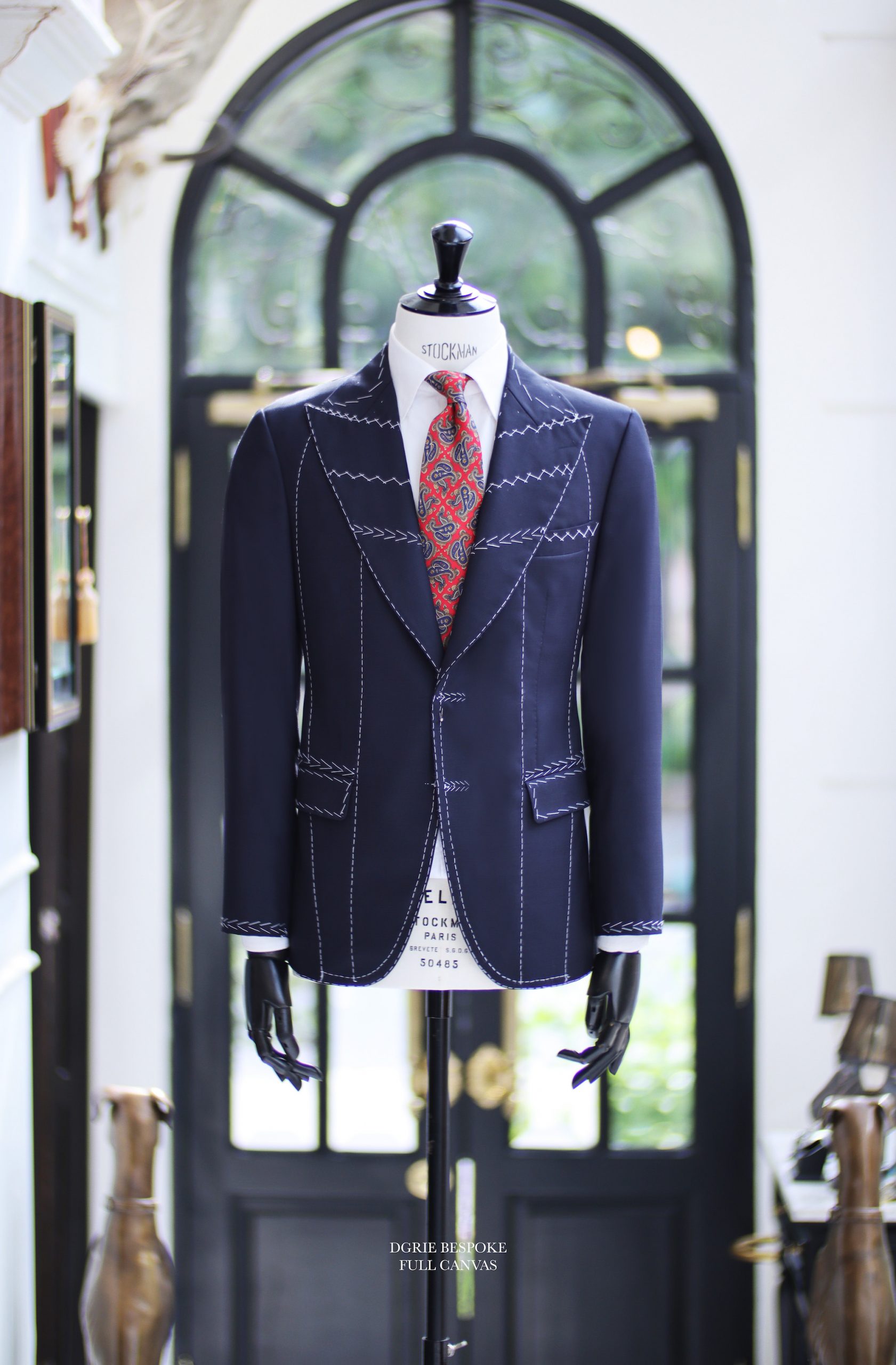 full canvas navy classic peak lapel dgrie 3