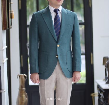 hopsack blazer with beige pants dgrie 1