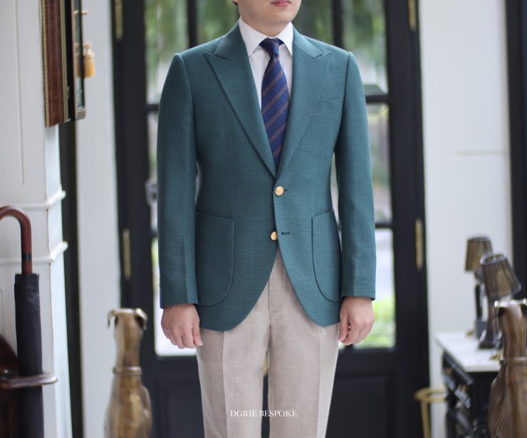 hopsack blazer with beige pants dgrie 1