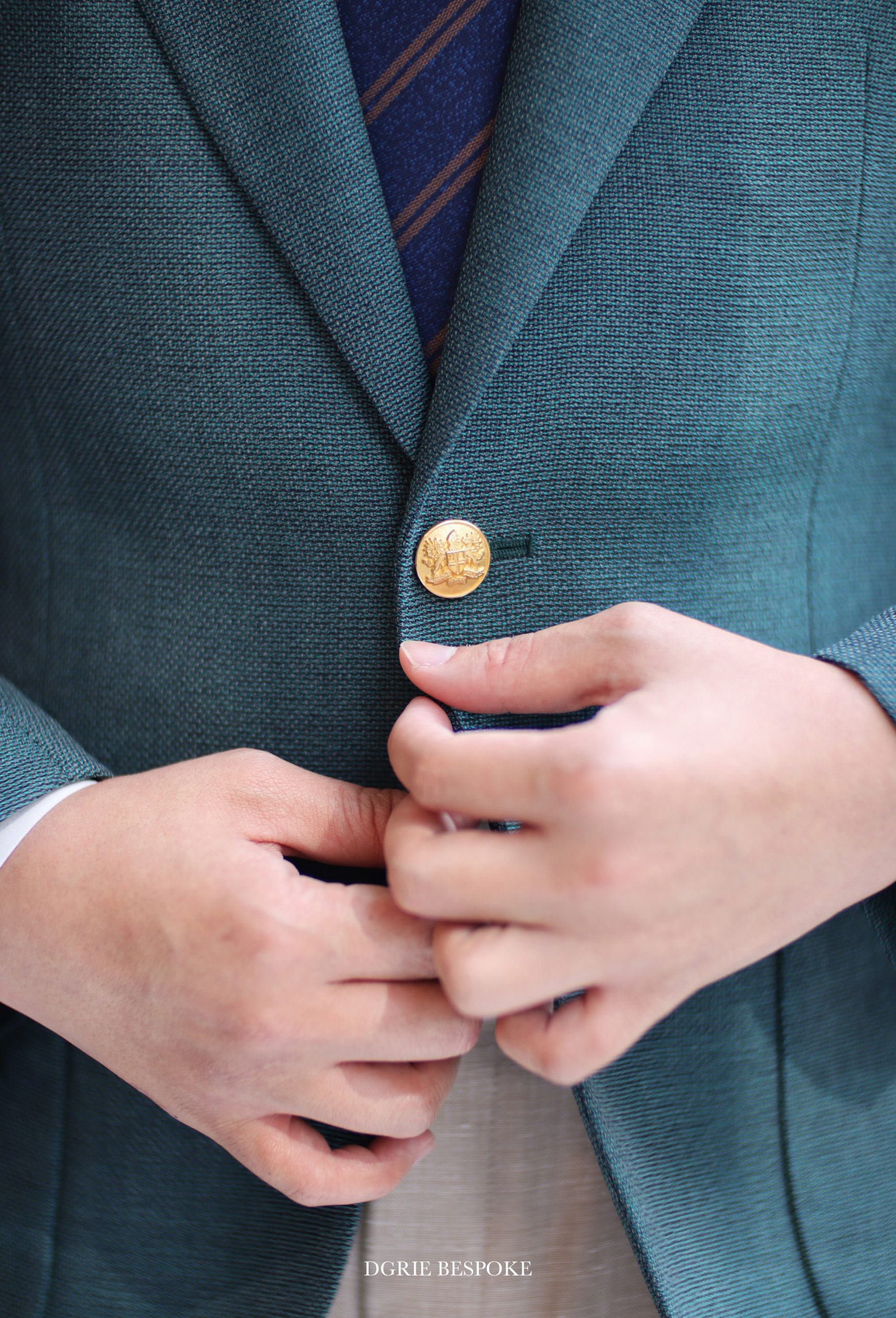 hopsack blazer with beige pants dgrie 3