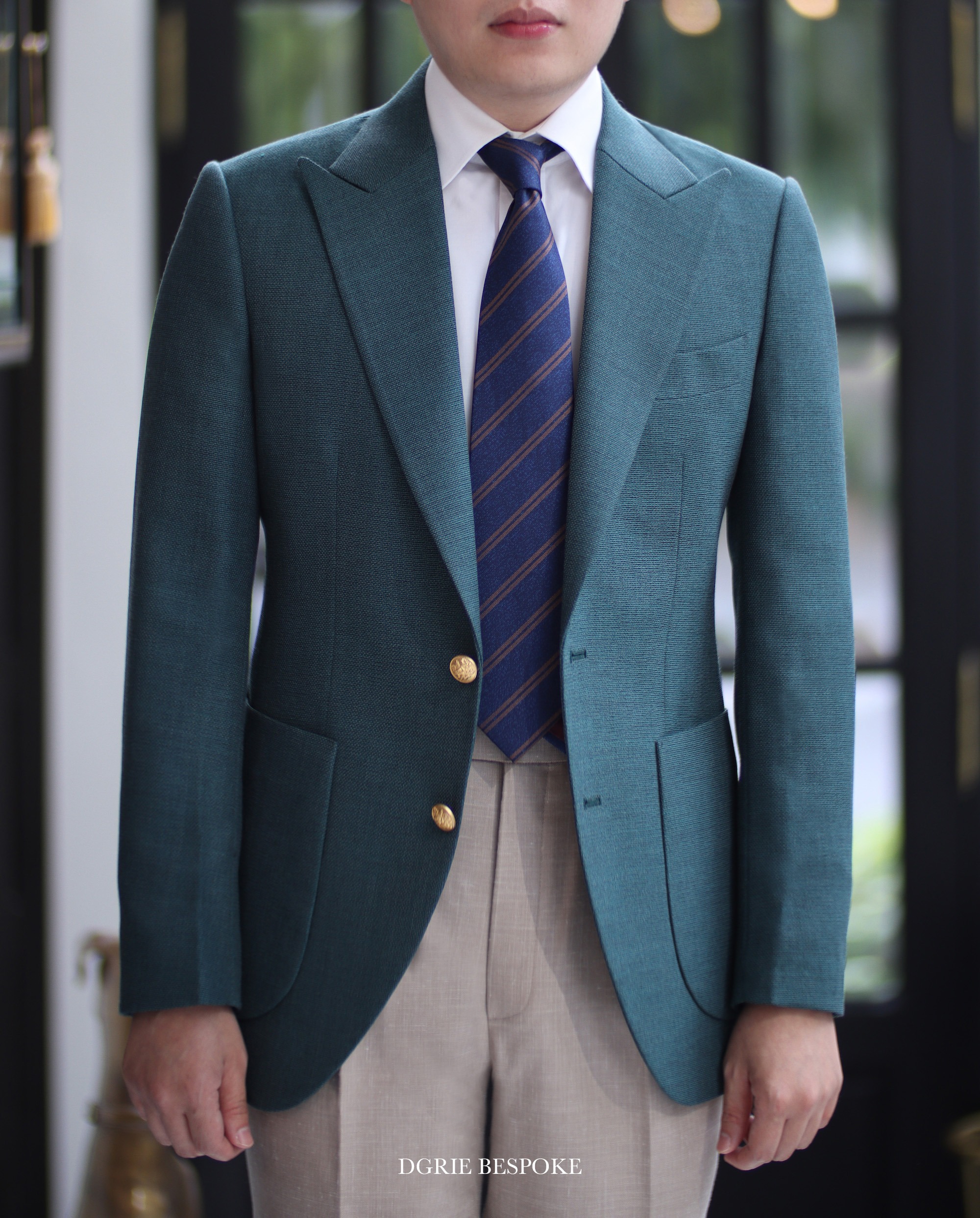 hopsack blazer with beige pants dgrie 4