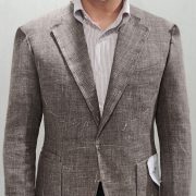fitting brown linen jacket dgrie 1