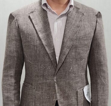 fitting brown linen jacket dgrie 1