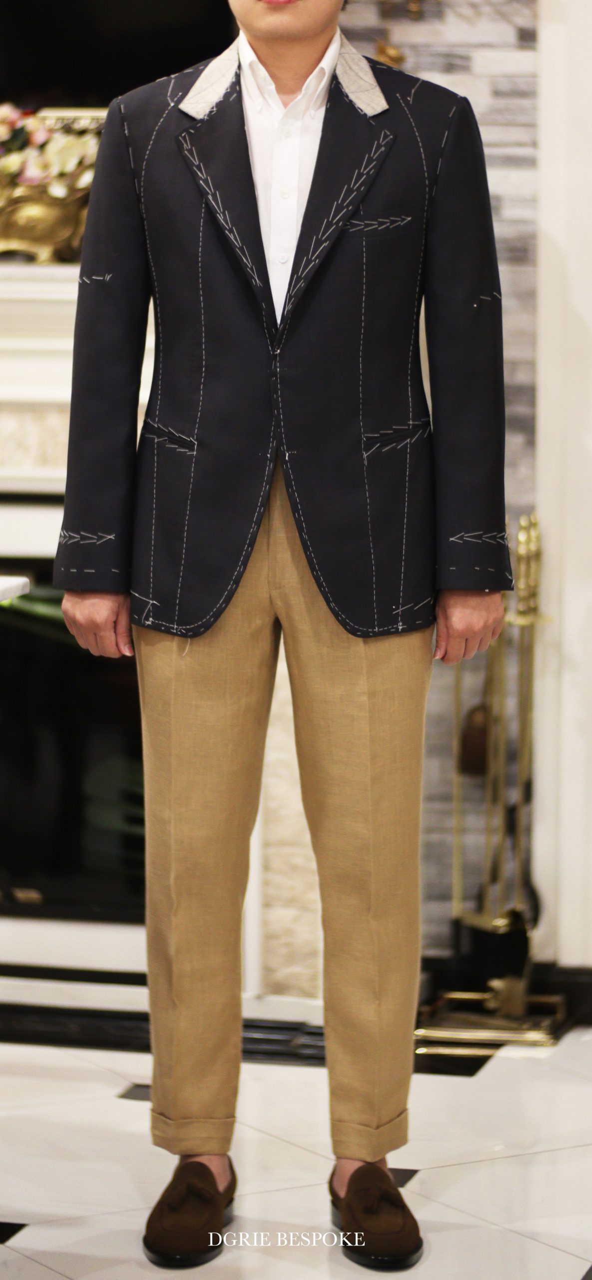 fitting window grey suit full canvas dgrie
