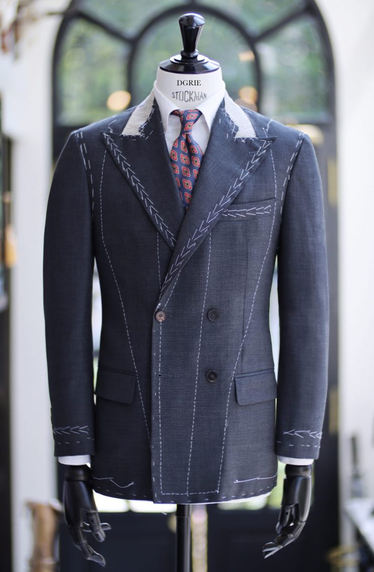 grey full canvas doublebreasted suits dgrie
