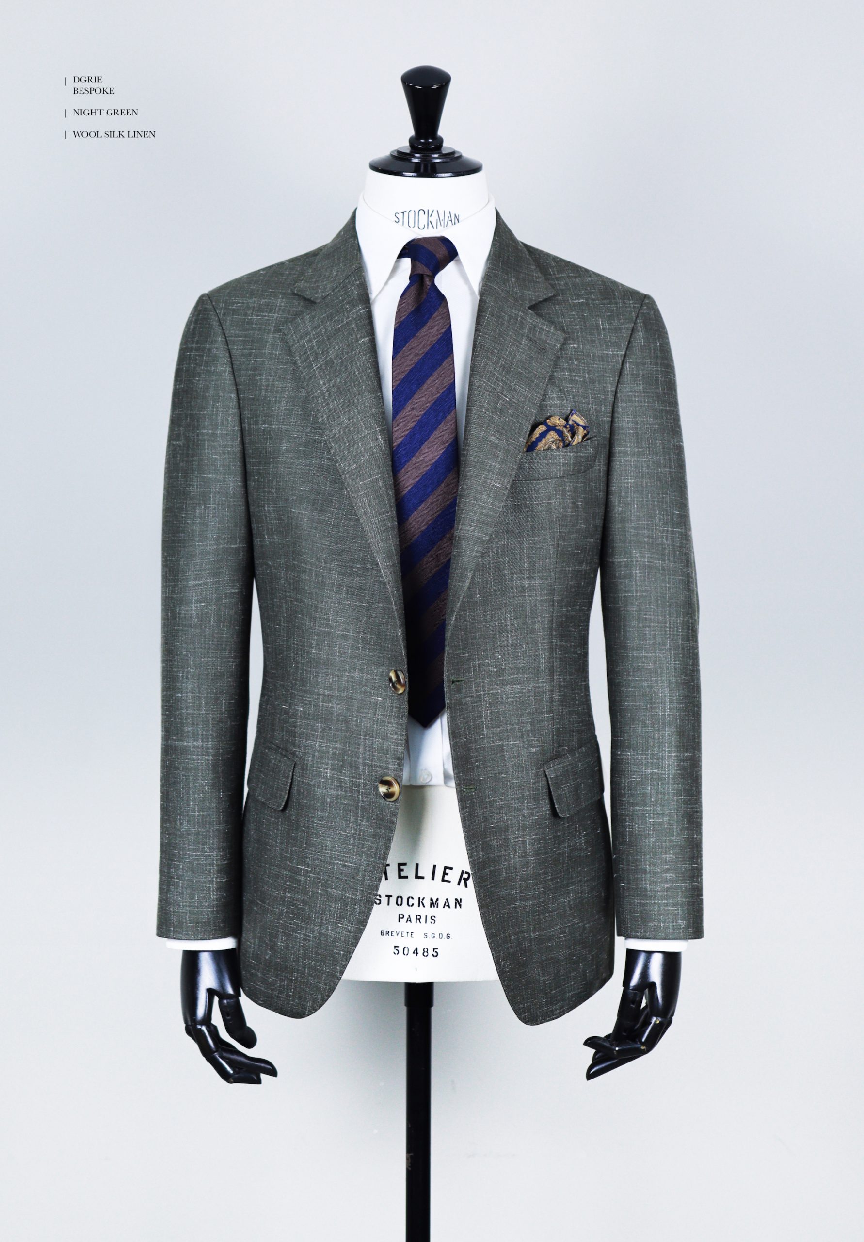 italy wool silk night green jacket dgrie