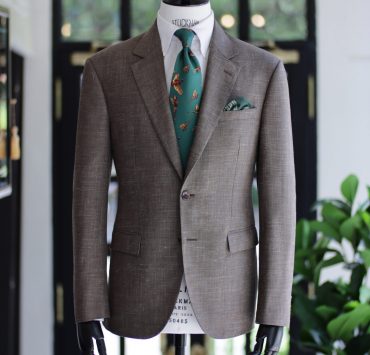 brown wool linen jacket dgrie