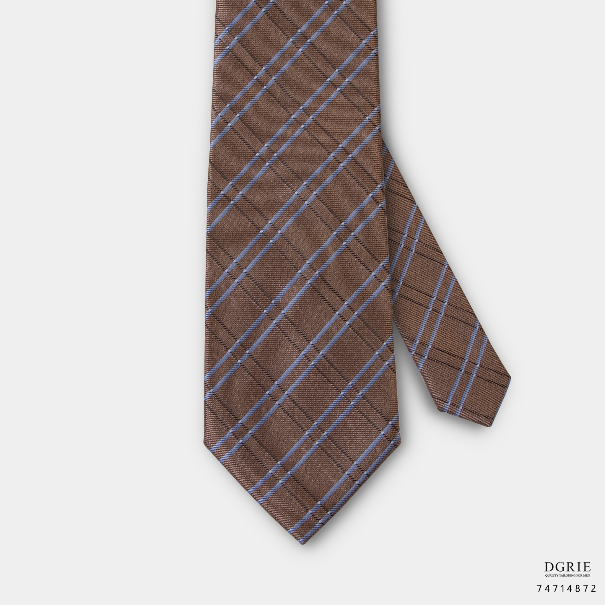 dgrie brown check bluedark brown 3 necktie dgrie 2