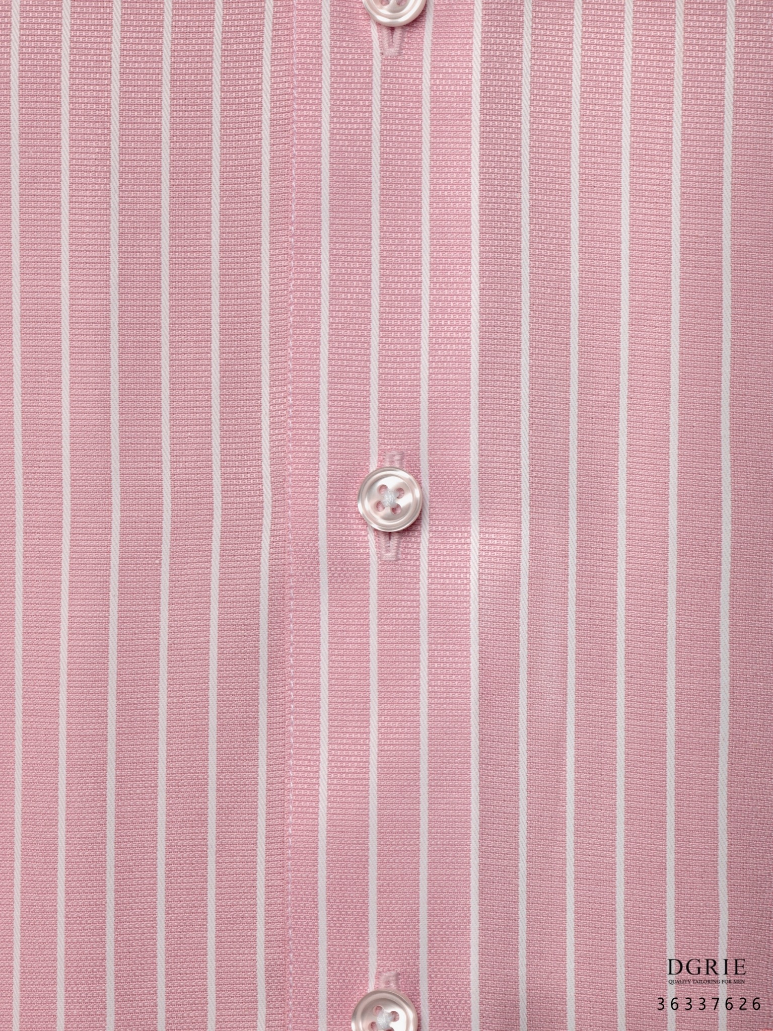 เสื้อเชิ้ตสีชมพูลายทาง Pink Stripe Cotton Shirt