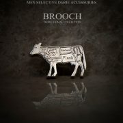 เข็มกลัด แกะสลักชิ้นส่วนวัว Vintage Butchers Cuts of Meat - Brooch