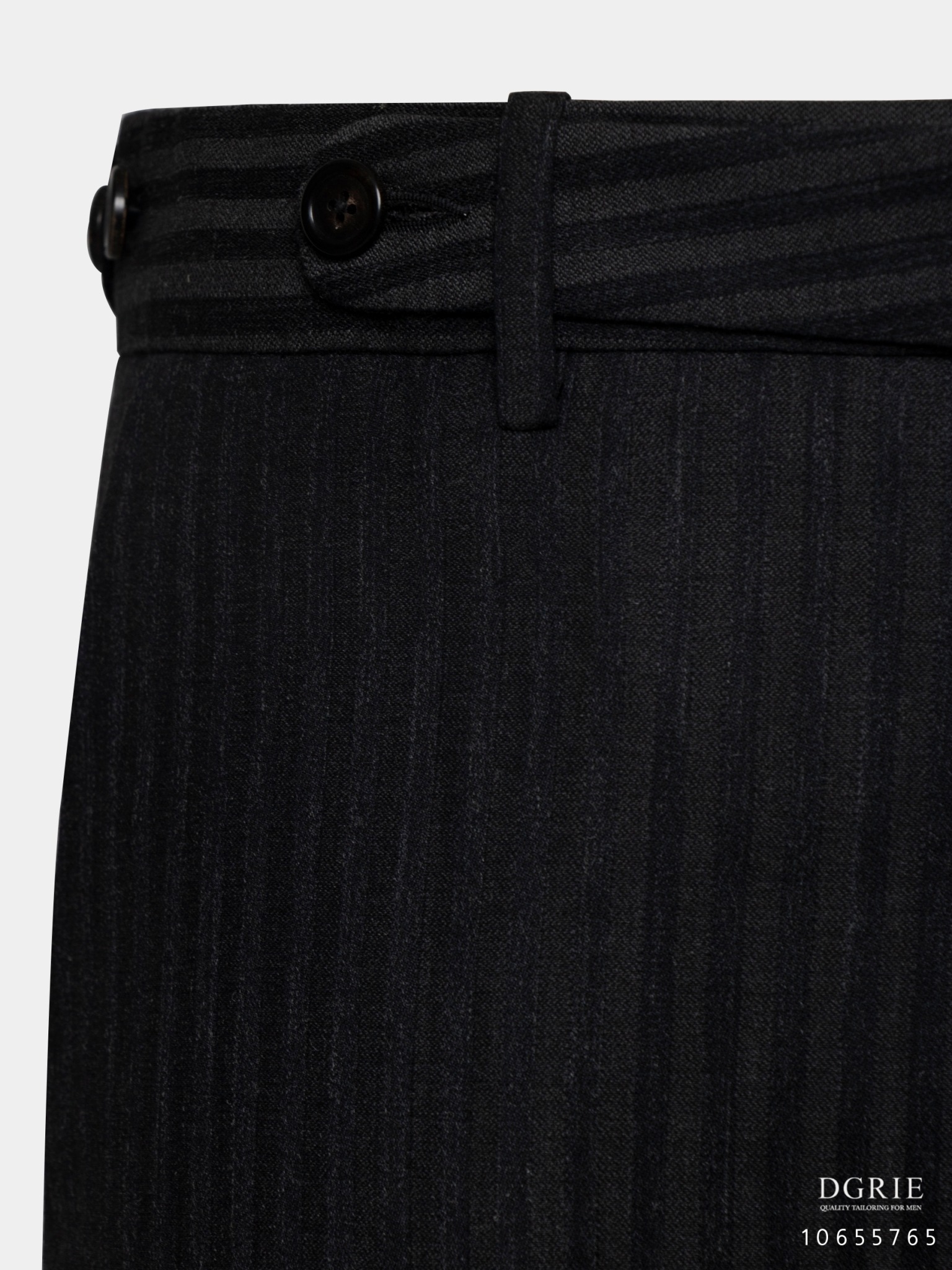 กางเกงสีดำ ลายทาง ตัวปรับด้านข้าง Stripe 2 Tone Black On Gray Adjustable Pants