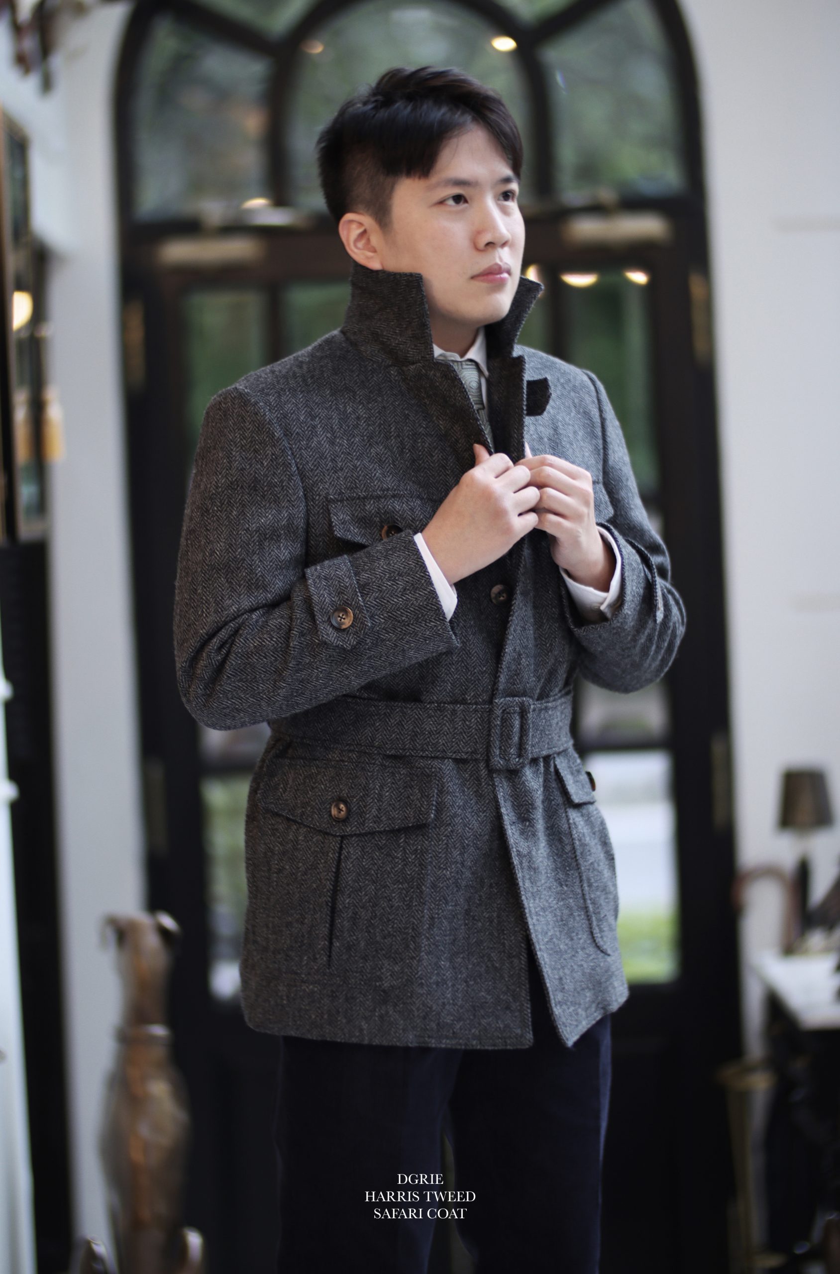 เสื้อซาฟารีกันหนาว Winter Military Harris Tweed Safari Coat