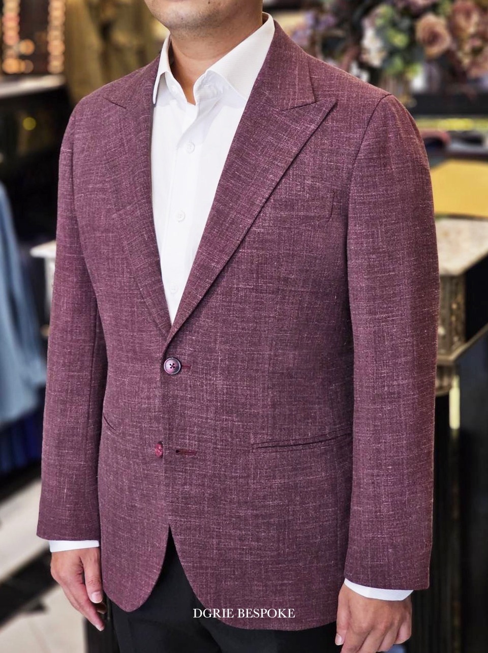 ร้านตัดสูท DGRIE Wool Linen Red Blazer