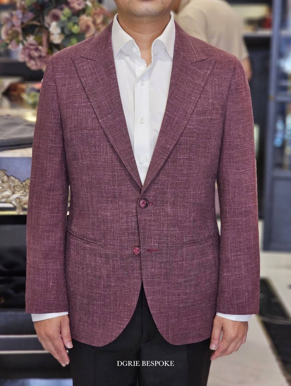 ร้านตัดสูท DGRIE Wool Linen Red Blazer