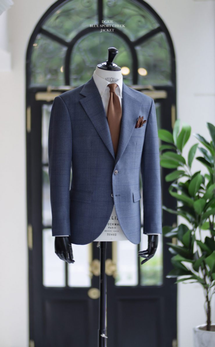 ตัดสูทลำลอง สีฟ้าลายตาราง DGRIE Blue Check Sport Jacket