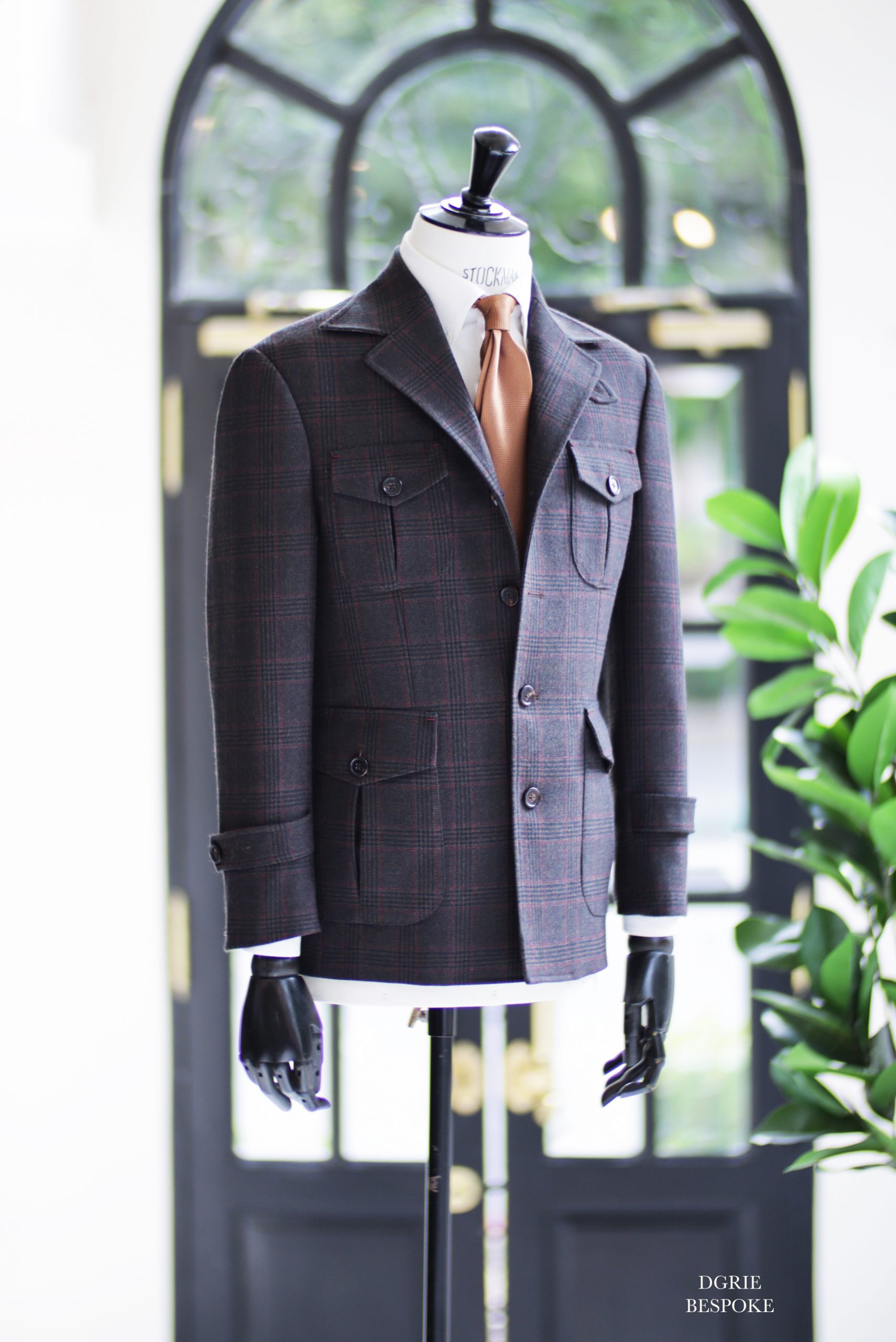 เสื้อซาฟารี วินเทจ DGRIE Custom Red Brown Flannel Safari