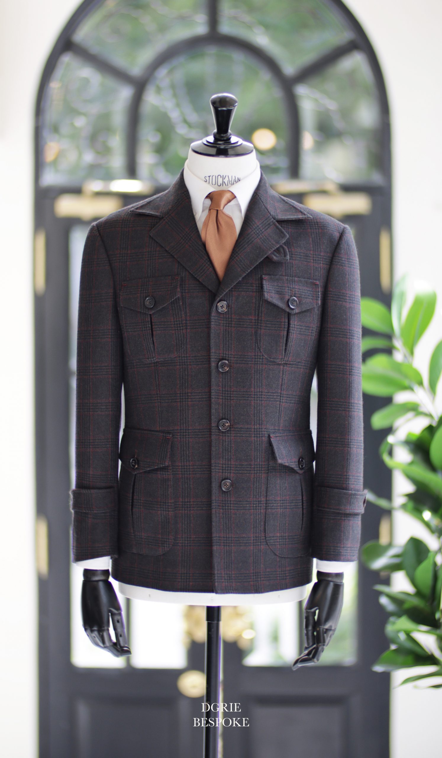 เสื้อซาฟารี วินเทจ DGRIE Custom Red Brown Flannel Safari