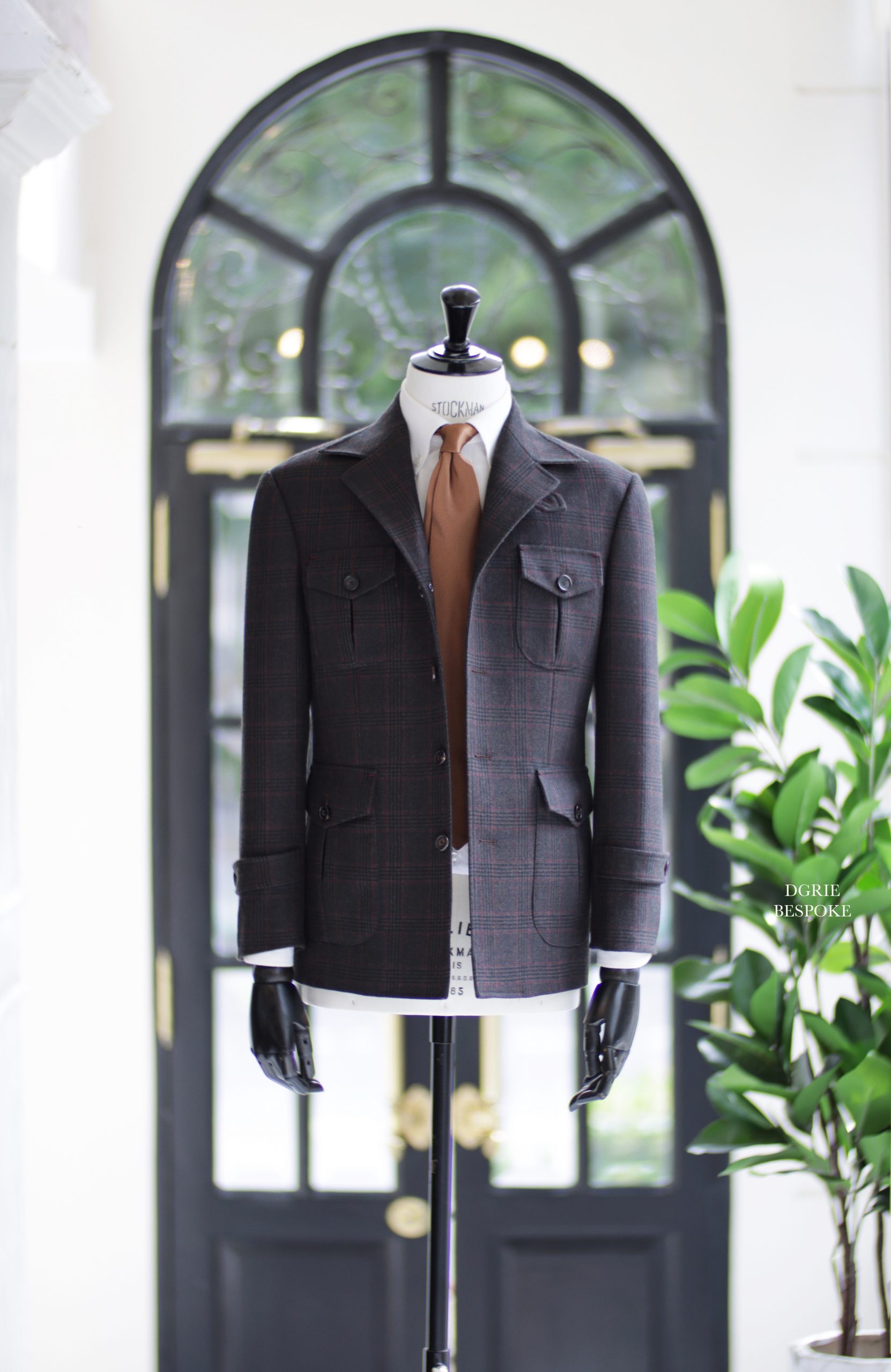 เสื้อซาฟารี วินเทจ DGRIE Custom Red Brown Flannel Safari