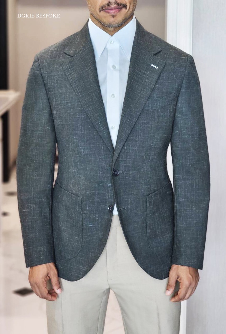 ตัดสูทลินิน ผสม วูล DGRIE Green Wool Linen Sport Jacket