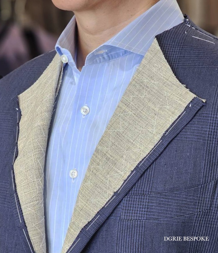 ตัดสูทลินิน DGRIE Navy Check Irish Linen Baird Mcnutt