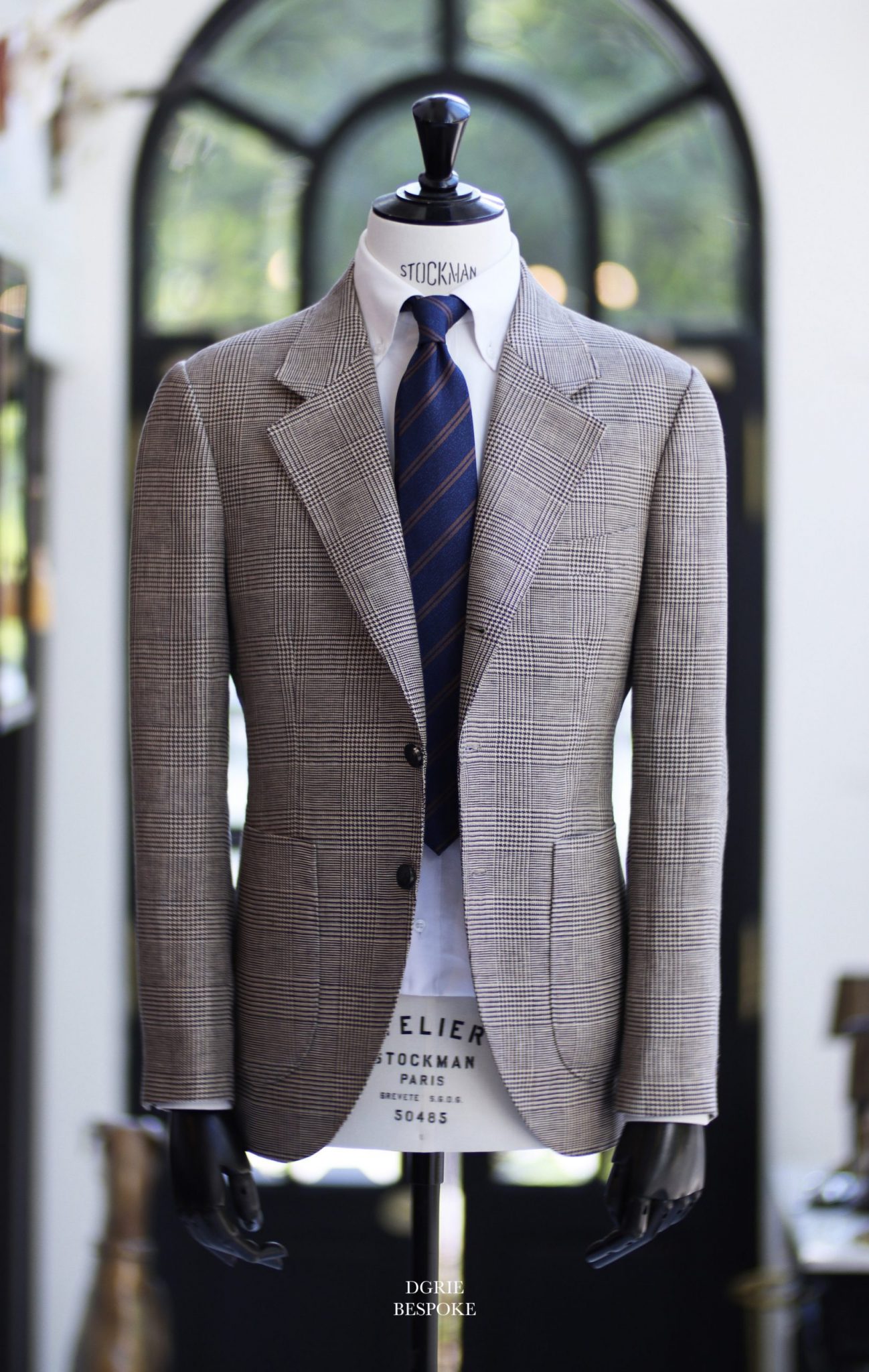 ตัดสูทลินิน DGRIE Navy Check Irish Linen Baird Mcnutt