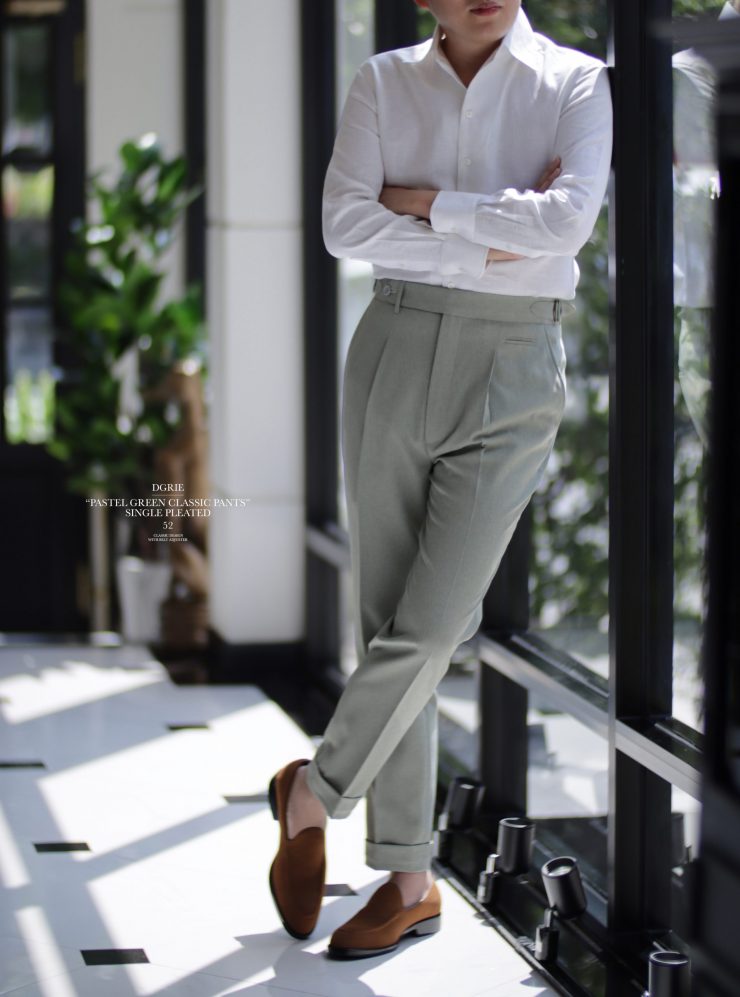 DGRIE PANTS 52 ตัดกางเกงวินเทจ Fade Pastel Green Classic Pants